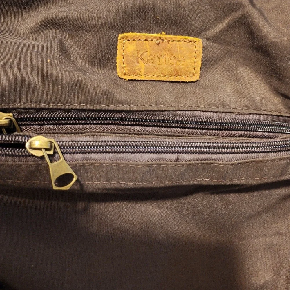 Kattee Luggage Rolling Duffel Bag Leather Trim Canvas Carry-on Travel Bag